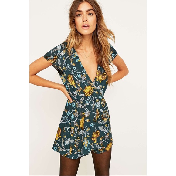 Urban Outfitters Pants - UO Kimchi Blue Anita play suit romper teal floral